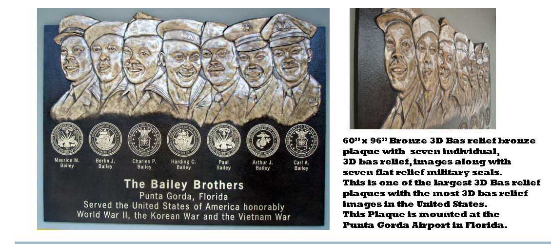 3d bas relief photo plaque, 3d bronze plaques