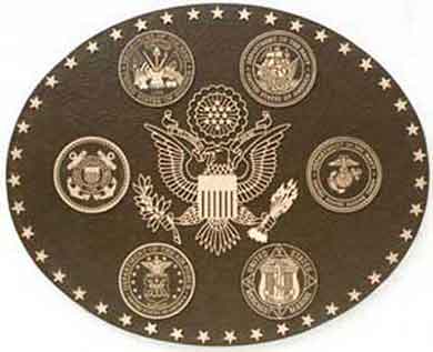 bronze military seal, plaque, emblem